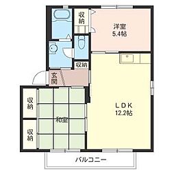 サウセノルテ1 2LDKの間取図画像
