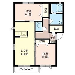 リネージュ3 2LDKの間取図画像