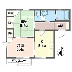カルチャーA 2Kの間取図画像