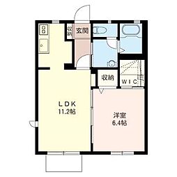 コート陽光台 1LDKの間取図画像