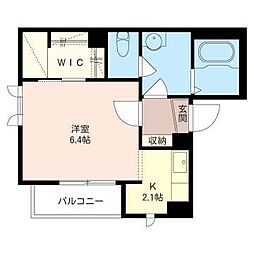 リボン82 1Kの間取図画像