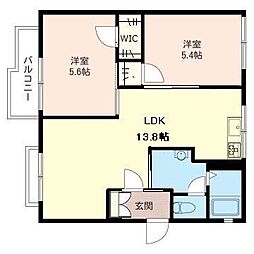 ハイツ吉川B 2LDKの間取図画像