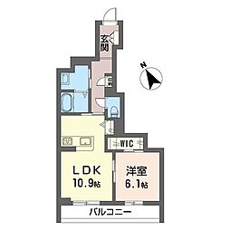 セントリビエ 1LDKの間取図画像