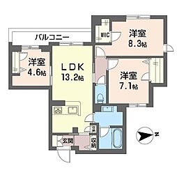 グランリオル 3LDKの間取図画像
