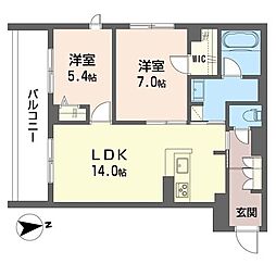 グランリオル 2LDKの間取図画像