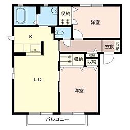 シャーメゾンD.T.MB 2LDKの間取図画像