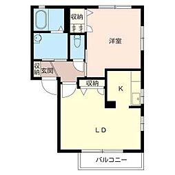 シャーメゾンKA 1LDKの間取図画像