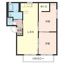 シャーメゾンフォーティー 2LDKの間取図画像