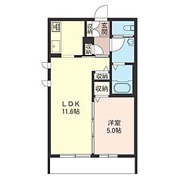 シャーメゾントト 1LDKの間取図画像