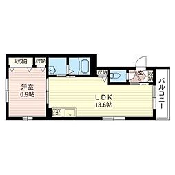 メゾン・ド・フェリーチェ 1LDKの間取図画像