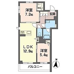 リラフォート飯塚 2LDKの間取図画像