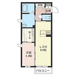サウザンドスプリング 1LDKの間取図画像