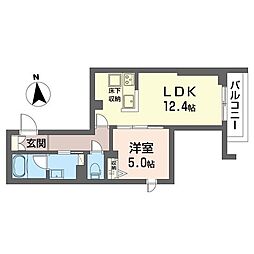 ADRIA 1LDKの間取図画像