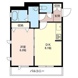 シャーメゾンアルブル 1DKの間取図画像