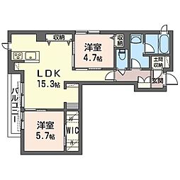 LULU王子 2LDKの間取図画像