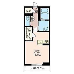 シャーメゾン柳町 ワンルームの間取図画像