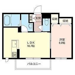 グレイスコート・N 1LDKの間取図画像