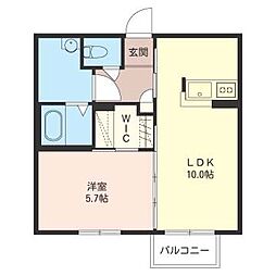 カラス1 1LDKの間取図画像
