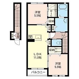 ファミーユC 2LDKの間取図画像