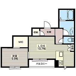 NorthSolitaryPinetree 1LDKの間取図画像