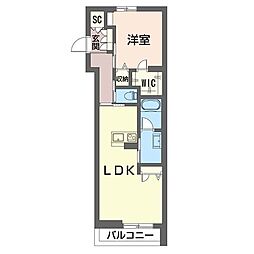メセナグランデ千波 1LDKの間取図画像