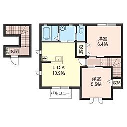 ラティールC 2LDKの間取図画像