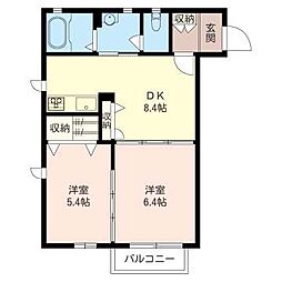 ガーデン 2DKの間取図画像