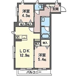 CasaRegio壱番館 2LDKの間取図画像
