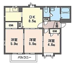 グリーンパレスC 3DKの間取図画像