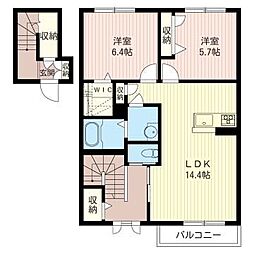 エム・スカイ3 2LDKの間取図画像