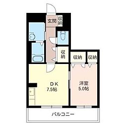 敬愛マンション 1DKの間取図画像