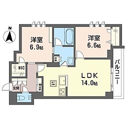 PARKRESIDENCE荻窪桃井 2LDKの間取図画像