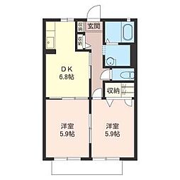 グランドール 2DKの間取図画像