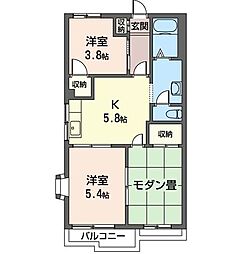 シャルマンK 3Kの間取図画像