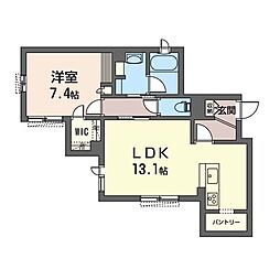 シーガイア桜山E 1LDKの間取図画像