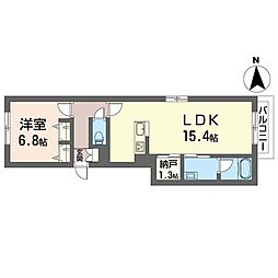 フィエルテ 1LDKの間取図画像
