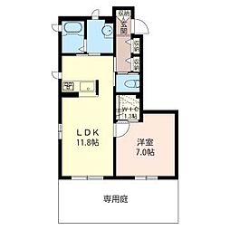 ロンシャンA 1LDKの間取図画像