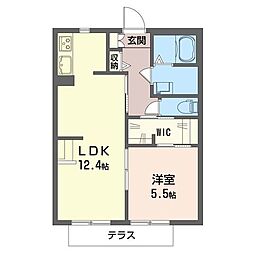 カーサベルデ 1LDKの間取図画像
