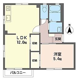 沼田ハイツG 1LDKの間取図画像