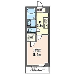 プルミエールＨｉ 2階1Kの間取り