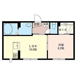 ヴィーナスB 1LDKの間取図画像