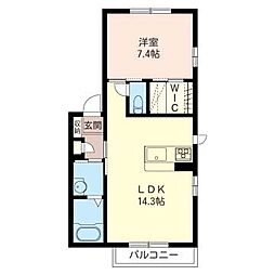 クローバー 1LDKの間取図画像