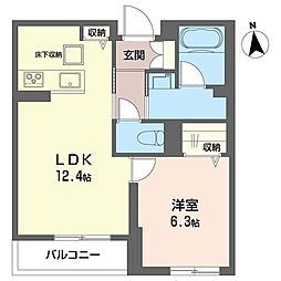 仮)南流山シャーメゾン 1LDKの間取図画像
