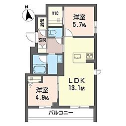 シャーメゾンNT 2LDKの間取図画像