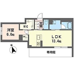エスポワール武蔵浦和 1LDKの間取図画像