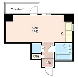 ベルパレス ワンルームの間取図画像