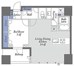 MASTLIFE神田錦町 1LDKの間取図画像