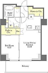 プライムメゾン江古田の杜ウエスト 1LDKの間取図画像