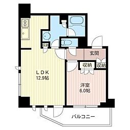 エスティメゾン北新宿 1LDKの間取図画像