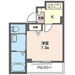 アゼリア高田馬場 1Kの間取図画像